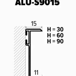 Плинтус алюминиевый скрытого монтажа Kluchuk 30 мм
