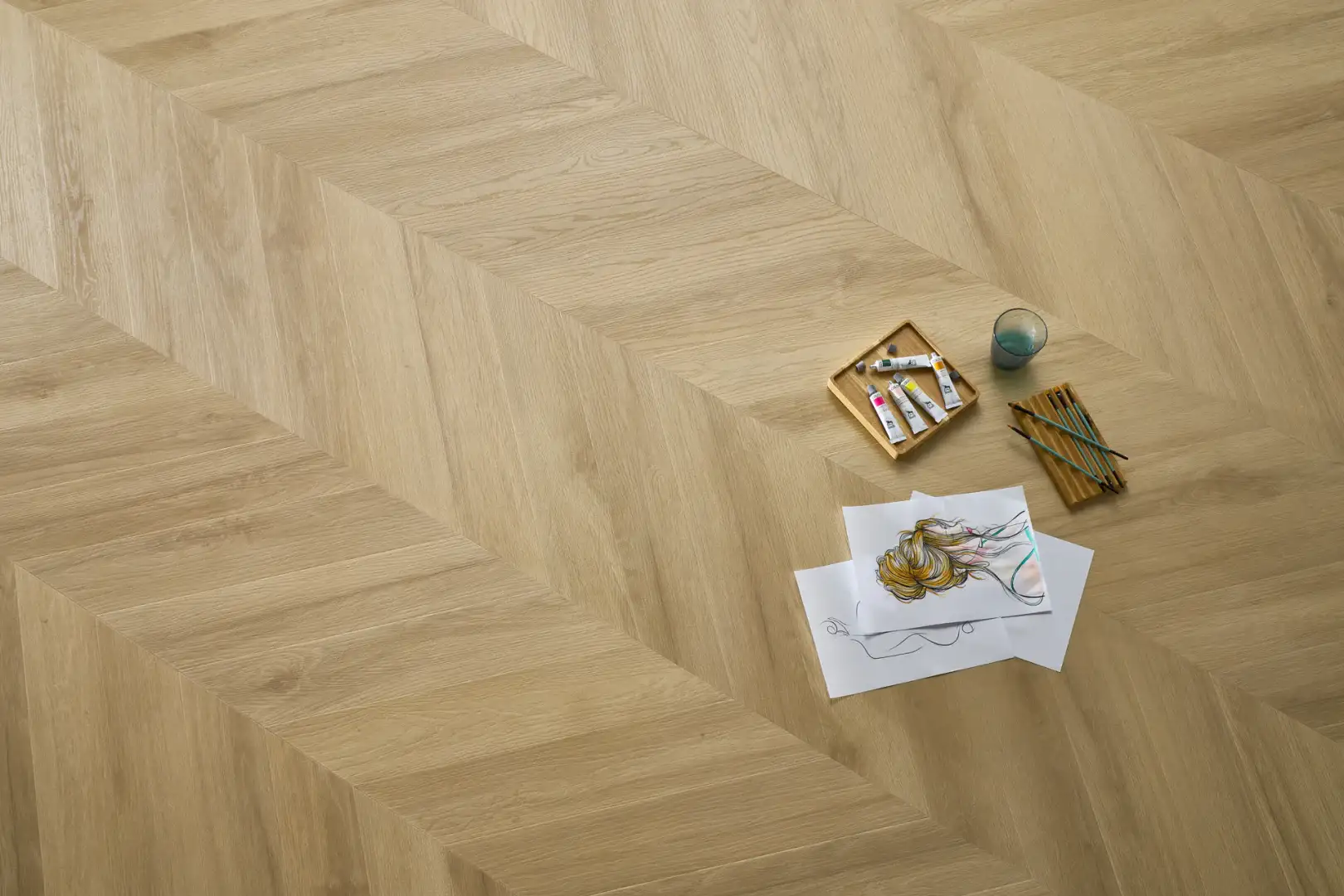 Вінілова підлога SPC Arbiton Amaron Chevron Французька Ялинка CLC 228 Princeton Oak